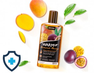Rozgrzewający olejek do masażu o smaku mango i marakui, 150 ml 