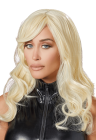 Blond peruka - jasny blond, falowane włosy - 53 cm długości