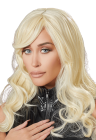 Blond peruka - jasny blond, falowane włosy - 53 cm długości