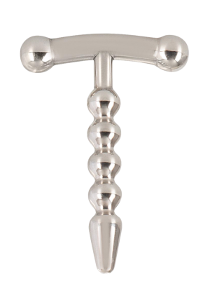 Metalowa sonda do cewki moczowej zakończona kotwiczką