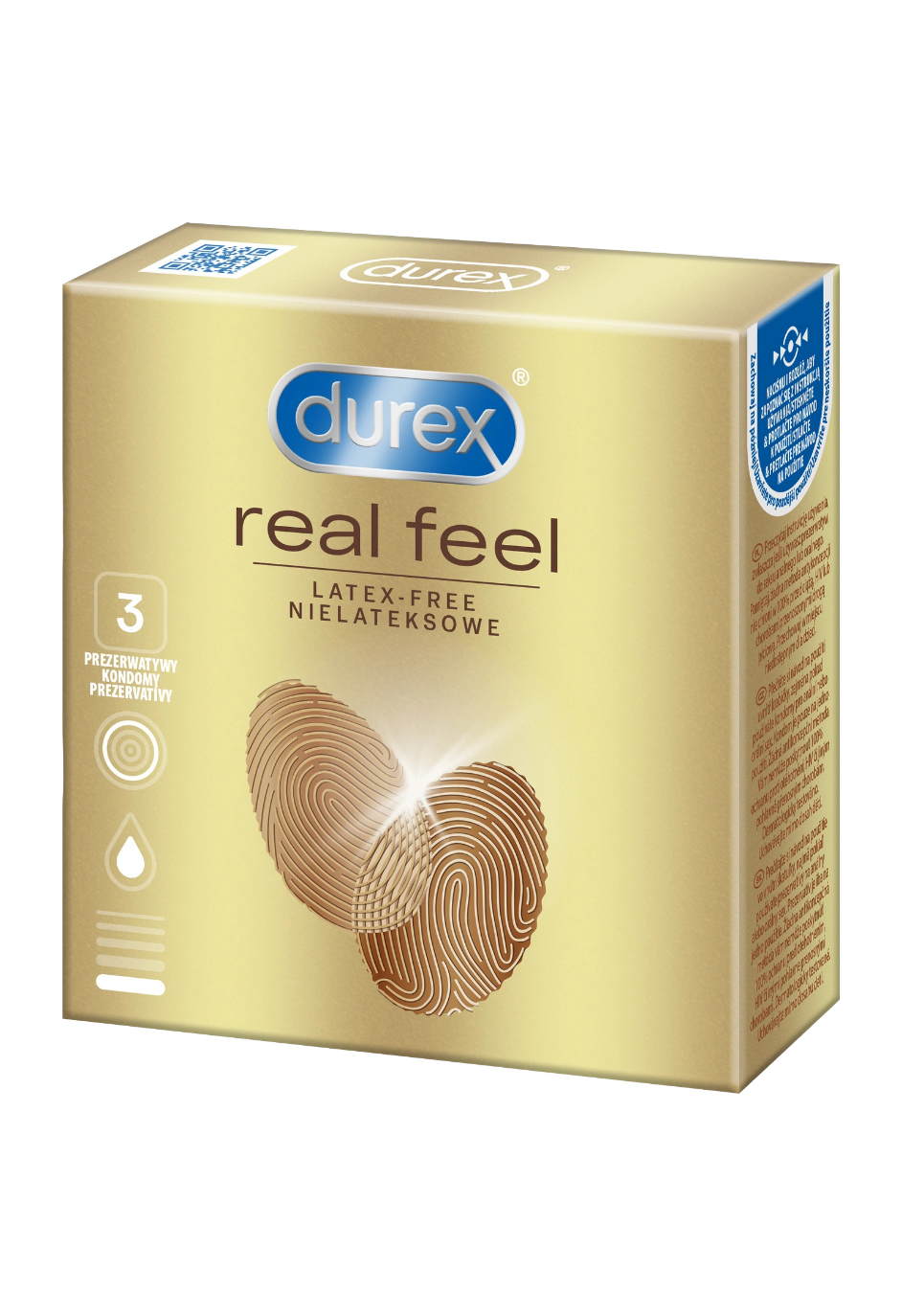Nielateksowe prezerwatywy Durex real feel, 3 szt.