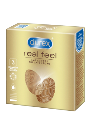 Nielateksowe prezerwatywy Durex real feel, 3 szt.