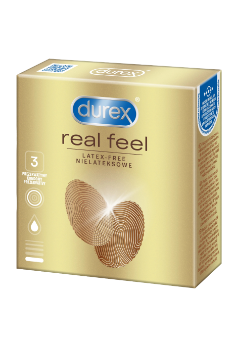Nielateksowe prezerwatywy Durex real feel, 3 szt.