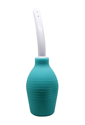 Niebieska, elastyczna gruszka analna - 310 ml