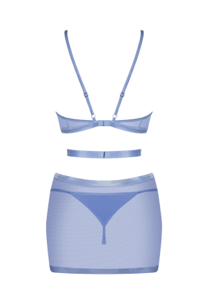 Shaderi – błękitna sukienka z transparentnego meshu w komplecie ze stringami