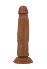 Realistyczne dildo z ruchomą skórą i mocną przyssawką  w cielisty kolorze - 21,4 cm