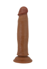 Realistyczne dildo z ruchomą skórą i mocną przyssawką  w cielisty kolorze - 21,4 cm
