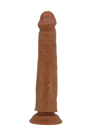 Realistyczne dildo z ruchomą skórą i mocną przyssawką  w cielisty kolorze - 25,4 cm