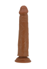 Realistyczne dildo z ruchomą skórą i mocną przyssawką  w cielisty kolorze - 25,4 cm