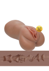 Realistyczny masturbator - wagina kolor ciemny, Large