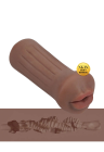Realistyczny masturbator - usta kolor ciemny, Small