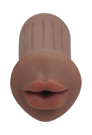 Realistyczny masturbator - usta kolor ciemny, Small