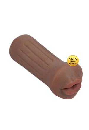 Realistyczny masturbator - usta kolor ciemny, Small