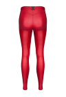 Czerwone legginsy z elastycznego materiału (wetlook) z push-upem