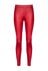 Czerwone legginsy z elastycznego materiału (wetlook) z push-upem