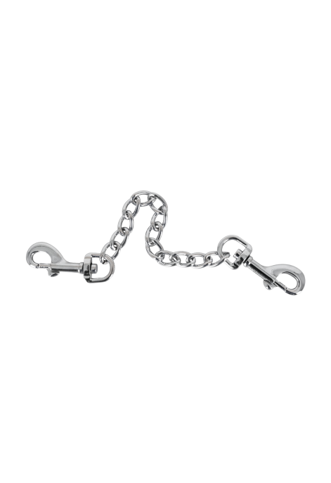 Metalowy łańcuszek z karabińczykami na obu końcach - 15 cm