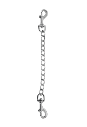 Metalowy łańcuszek z karabińczykami na obu końcach - 15 cm