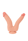 Realistyczne podwójne dildo z elastycznymi trzonami i przyssawką