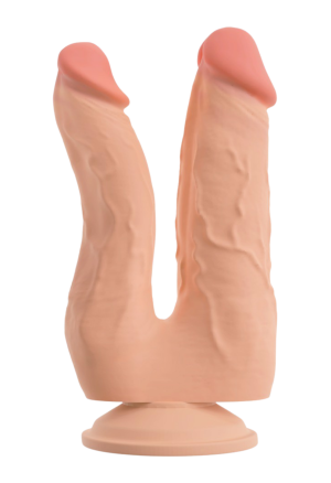 Realistyczne podwójne dildo z elastycznymi trzonami i przyssawką