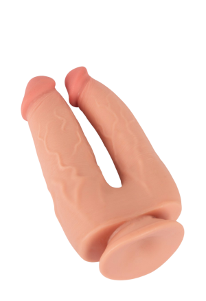 Realistyczne podwójne dildo z elastycznymi trzonami i przyssawką