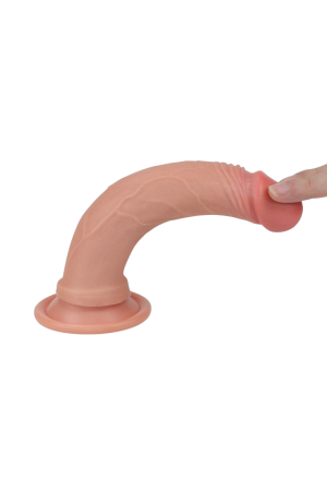 Realistyczne dildo z przyssawką z dwuwarstwowego silikonu - 18,5 cm