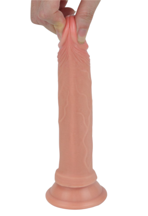 Realistyczne dildo z przyssawką z dwuwarstwowego silikonu - 18,5 cm