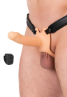 Puste dildo z uprzężą, wibracjami i zdalnym sterowaniem