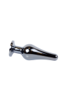 Metalowy korek analny z ozdobnym kryształkiem i etui - 9,5 cm