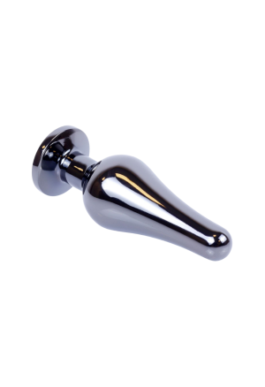 Metalowy korek analny z ozdobnym kryształkiem i etui - 9,5 cm