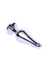 Metalowy korek analny z różowym kryształkiem i ozdobnym etui - 9,5 cm