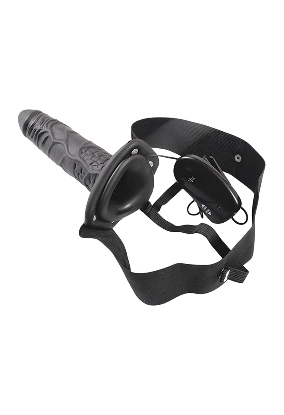 Wibrujący Pusty Strap-On 22,5 cm Czarny | Erotic Med