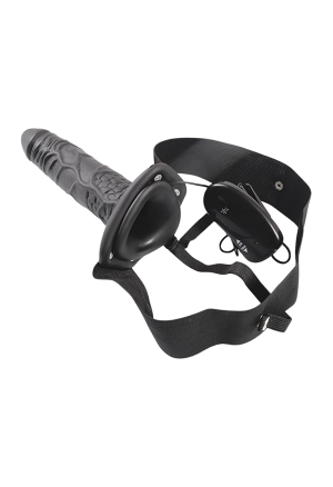 Wibrujący Pusty Strap-On 22,5 cm Czarny | Erotic Med