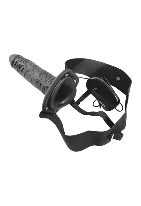 Wibrujący Pusty Strap-On 22,5 cm Czarny | Erotic Med