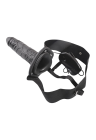 Wibrujący Pusty Strap-On 22,5 cm Czarny | Erotic Med