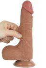 Realistyczne dildo TPE z ruchomą skórą i przyssawką – 20,3 cm