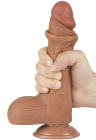 Realistyczne dildo TPE z ruchomą skórą i przyssawką – 20,3 cm