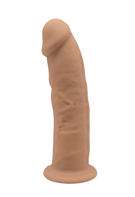 Realistyczne dildo silikonowe z przyssawką i efektem termoaktywnym - 15,5 cm