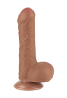 Realistyczne dildo TPE o podwójnej gęstości z przyssawką - 18 cm