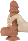 Realistyczne dildo TPE o podwójnej gęstości z przyssawką - 18 cm
