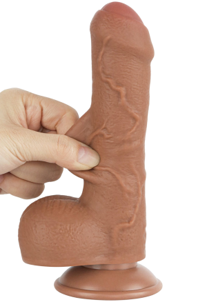 Realistyczne dildo TPE o podwójnej gęstości z przyssawką - 18 cm