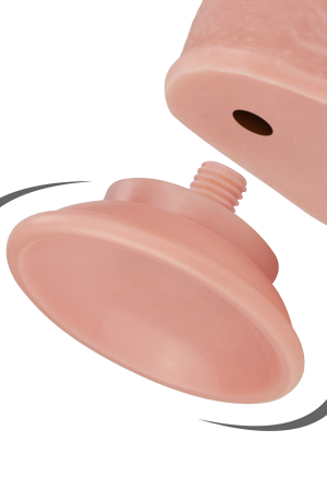 Realistyczne dildo TPE z ruchomą skórką i przyssawką - 23,5 cm