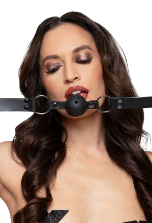 Zestaw 3 plastikowych knebli kulkowych BDSM z otworami