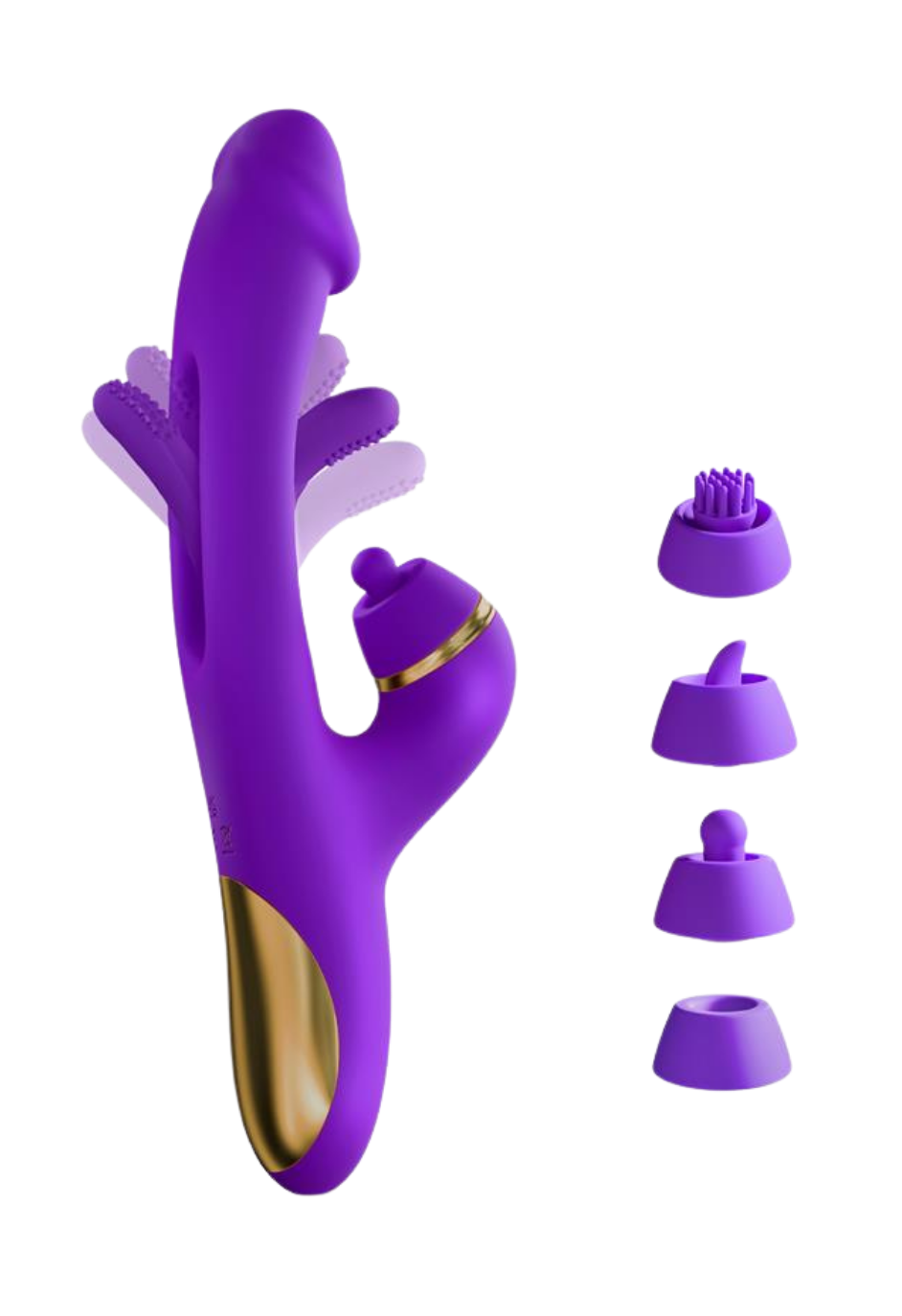 Wibrator z funkcją ssania, stukania i ruchomym języczkiem