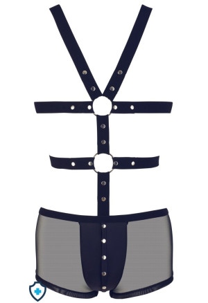 Męski harness połączony z szortami - wetlook