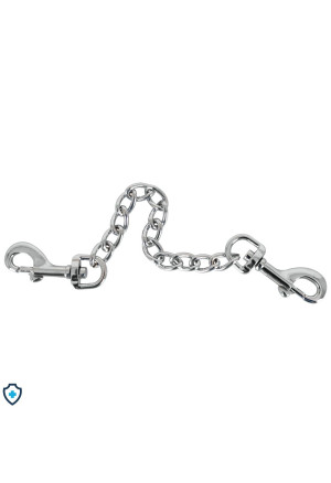 Metalowy łańcuszek z karabińczykami na obu końcach - 15 cm