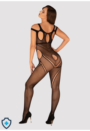 Zmysłowe bodystocking z przezroczystej siateczki z oryginalnymi wycięciami