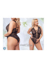Powabne, koronkowe body z odkrytym kroczem - Plus Size