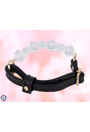 Wysublimowany choker z transparentnych, nieregularnych kamieni