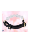 Wysublimowany choker z transparentnych, nieregularnych kamieni