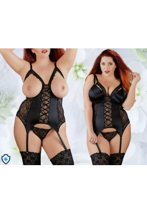 Podkreślający figurę gorset z odpinanymi miseczkami - Plus Size